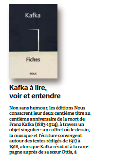 Le Monde des livres : Kafka - Fiches